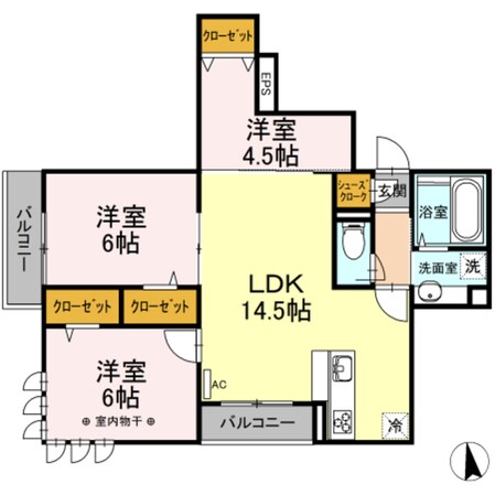 相原駅 徒歩14分 3階の物件間取画像